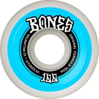 Bones 100's OG Formula V5 Sidecut Skateboard Wheels - white/blue (100a)