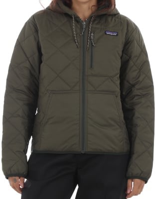 Patagonia Women's Diamond Quilt Bomber Hoody Jacket - basin green - view large
