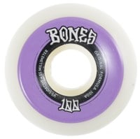 Bones 100's OG Formula V5 Sidecut Skateboard Wheels - white/purple (100a)