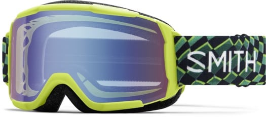 Smith Kids Daredevil Snowboard Goggles - electric lime left turn/blue sensor mirror lens - view large