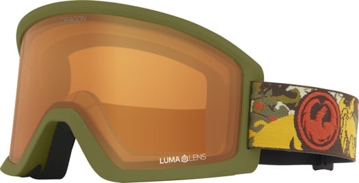 Dragon DX3 L OTG Goggles - leafy camo/lumalens amber lens - view large