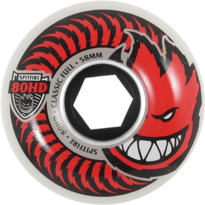 Spitfire 80HD Classic Full Cruiser Skateboard Wheels - white/red (80d) - view large