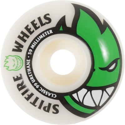 Spitfire Bighead Skateboard Wheels - white/dark green 59 (99d) - view large