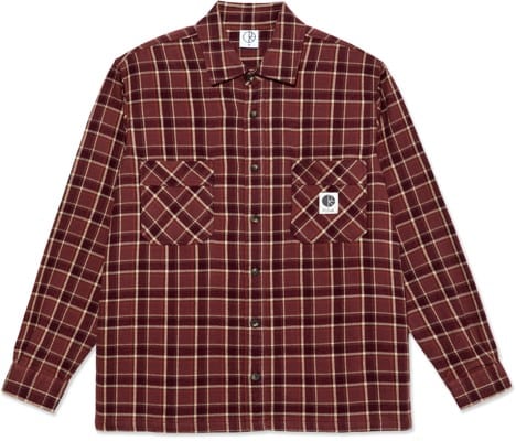 Polar Skate Co. Mike Flannel Shirt - oxblood check - view large