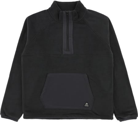 Jones Lodge Half Zip Recycled Fleece Pullover Crew Sweatshirt - stealth black - view large