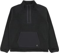 Jones Lodge Half Zip Recycled Fleece Pullover Crew Sweatshirt - stealth black
