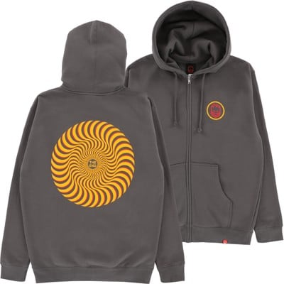 Spitfire Classic Swirl Overlay Zip Hoodie - charcoal/yellow-red - view large