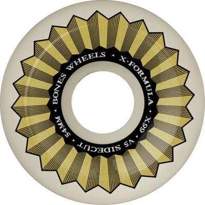 Bones X-Formula V5 Sidecut Skateboard Wheels - white/gold (99a) - view large