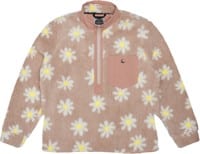 Airblaster Sherpa Half Zip Jacket - blush big daisy