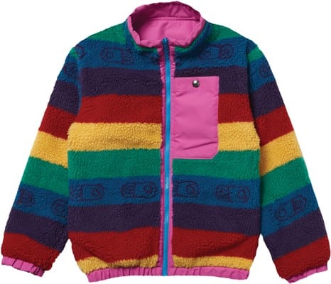 Airblaster Youth Double Puffling Reversible Fleece Jacket - rainbow stripe/pink - view large