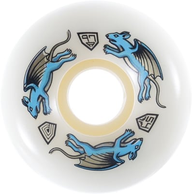Powell Peralta Nano Rat Dragon Formula V6 Skateboard Wheels - white/blue (97a) - view large