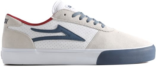 Lakai Manchester Skate Shoes - white suede navy perf - view large