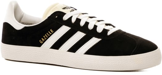 Adidas Gazelle ADV Skate Shoes - core black/cream white/gold metallic - view large
